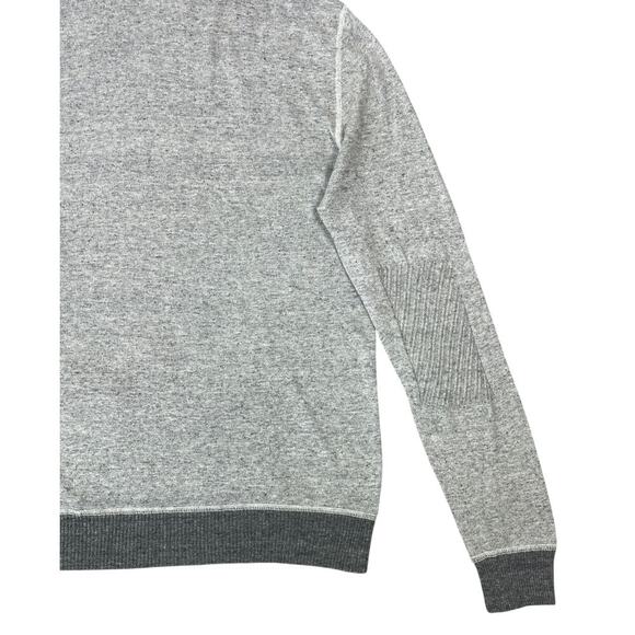 Billy Reid Contrast Stitch Sweater Hoodie Pullover Shirt Grey Large Linen Blend - Picture 14 of 16